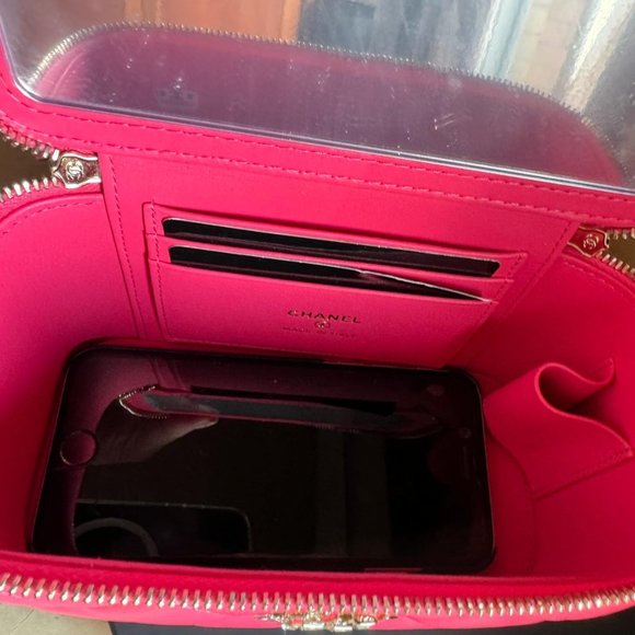 New Chanel Fuchsia Quilted Leather Clutch with Chain Bag Limited Edition - Picture 12 of 16